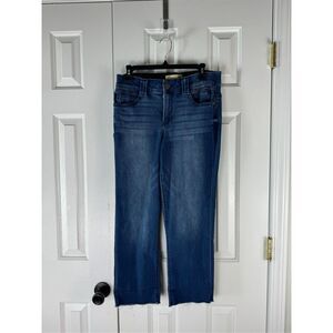 Democracy Womens Cropped Ab Technology Straight Leg Ankle Raw Hem Jeans Size 6